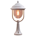 Pedestal light PARMA, E27 max. 75W, white aluminium / clear acrylic glass