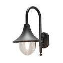 Outdoor wall luminaire BARI, E27 max. 75W, black aluminium / clear acrylic glass