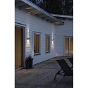 Konstsmide Outdoor wall luminaire MODENA Square, Up/Down, G9 max. 25W, white aluminium / clear glass