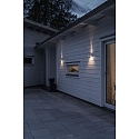 Konstsmide Outdoor wall luminaire MODENA Round, Up/Down, G9 max. 25W, white aluminium / clear glass