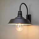 Konstsmide outdoor wall luminaire TRAPANI down, large, round E27 IP44, black dimmable