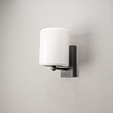 Konstsmide outdoor wall luminaire PORTICI cylindrical, with diffuser E27 IP44, black matt dimmable