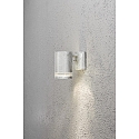Outdoor wall spot MODENA, with reflector for partly indirect light, GU10 max. 35W, galvanised steel / clear acrylic glass