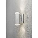 Outdoor wall spot MODENA UP/DOWN SINGLE, 2x GU10 max. 35W, galvanised steel / clear acrylic glass