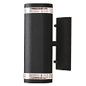 Outdoor wall spot MODENA UP/DOWN SINGLE, 2x GU10 max. 35W, black aluminium / clear acrylic glass
