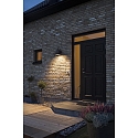 Konstsmide Outdoor wall luminaire PERUGIA, E27 max. 60W, black aluminium / opal glass,