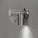 Outdoor wall spot MODENA, swiveling, GU10 max. 7W, cone of light 105�, stainless steel 304 / clear glass
