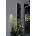 Konstsmide Outdoor wall spot MODENA, swiveling, GU10 max. 7W, cone of light 105�, grey, aluminium / clear glass