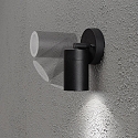 Outdoor wall spot MODENA, swiveling, GU10 max. 7W, cone of light 105�, black aluminium / clear glass