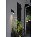 Konstsmide Outdoor wall spot MODENA, swiveling, GU10 max. 7W, cone of light 105�, black aluminium / clear glass