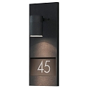 Outdoor wall luminaire MODENA, with house numbers, GU10 max. 35W, black aluminium / clear glass