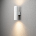 Wandarmatuur voor buitenshuis TEMI up down, cilindrisch GU10 IP54, goud, zwart dimbaar