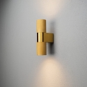 Konstsmide Wandarmatuur voor buitenshuis TEMI up down, cilindrisch GU10 IP54, goud dimbaar