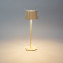 Konstsmide battery table lamp CAPRI USB square IP54, sand coloured dimmable