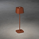 Konstsmide battery table lamp CAPRI IP54, terracotta dimmable