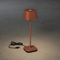 Konstsmide battery table lamp CAPRI IP54, terracotta dimmable