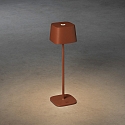 Konstsmide battery table lamp CAPRI IP54, terracotta dimmable