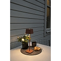 Konstsmide battery table lamp CAPRI IP54, terracotta dimmable