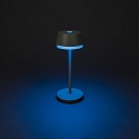 Konstsmide Tafellamp op batterijen LYON met USB-aansluiting, CCT Switch, RGB, met aanraakdimmer IP54, groen, grijs dimbaar