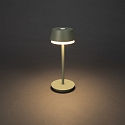 Konstsmide Tafellamp op batterijen LYON met USB-aansluiting, CCT Switch, RGB, met aanraakdimmer IP54, groen, grijs dimbaar