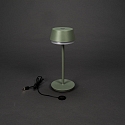 Konstsmide Tafellamp op batterijen LYON met USB-aansluiting, CCT Switch, RGB, met aanraakdimmer IP54, groen, grijs dimbaar