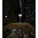 Konstsmide Tafellamp op batterijen LYON met USB-aansluiting, CCT Switch, RGB, met aanraakdimmer IP54, groen, grijs dimbaar