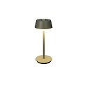 Konstsmide Tafellamp op batterijen LYON met USB-aansluiting, CCT Switch, RGB, met aanraakdimmer IP54, groen, grijs dimbaar