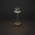 Konstsmide Tafellamp op batterijen LYON met USB-aansluiting, CCT Switch, RGB, met aanraakdimmer IP54, groen, grijs dimbaar