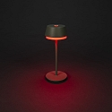 Konstsmide Tafellamp op batterijen LYON met USB-aansluiting, CCT Switch, RGB, met aanraakdimmer IP54, groen, grijs dimbaar