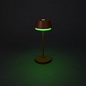 Konstsmide Tafellamp op batterijen LYON met USB-aansluiting, CCT Switch, RGB, met aanraakdimmer IP54, terracotta dimbaar