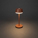 Konstsmide Tafellamp op batterijen LYON met USB-aansluiting, CCT Switch, RGB, met aanraakdimmer IP54, terracotta dimbaar