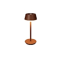 Konstsmide Tafellamp op batterijen LYON met USB-aansluiting, CCT Switch, RGB, met aanraakdimmer IP54, terracotta dimbaar