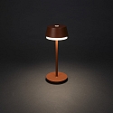 Konstsmide Tafellamp op batterijen LYON met USB-aansluiting, CCT Switch, RGB, met aanraakdimmer IP54, terracotta dimbaar