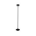 Vloerlamp op batterijen NICE hoekig, met USB-aansluiting, CCT Switch, met aanraakdimmer IP54, zwart dimbaar