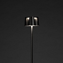 Konstsmide Vloerlamp op batterijen NICE hoekig, met USB-aansluiting, CCT Switch, met aanraakdimmer IP54, zwart dimbaar