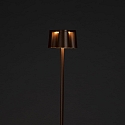 Konstsmide Vloerlamp op batterijen NICE hoekig, met USB-aansluiting, CCT Switch, met aanraakdimmer IP54, roest dimbaar
