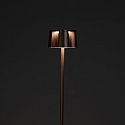 Konstsmide Vloerlamp op batterijen NICE hoekig, met USB-aansluiting, CCT Switch, met aanraakdimmer IP54, roest dimbaar
