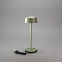 Konstsmide battery table lamp MENTON USB IP54, green, grey, lacquered dimmable