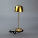 battery table lamp EZE USB IP54, gold matt