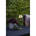 battery table lamp EZE USB IP54, gold matt