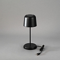 Konstsmide Tafellamp op batterijen BIOT USB IP54, zwart dimbaar