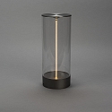 Konstsmide battery table lamp EDISON L USB IP54, anthracite dimmable