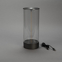 Konstsmide battery table lamp EDISON L USB IP54, anthracite dimmable