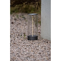 Konstsmide battery table lamp EDISON L USB IP54, anthracite dimmable