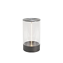 battery table lamp EDISON M USB IP54, anthracite dimmable
