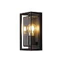 Wandarmatuur voor buitenshuis BRINDISI E27 IP54, zwart, transparant