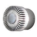 HighPower LED outdoor wall luminaire MONZA, with side effect, 3W 3000K 160lm, silver grey, massive aluminium