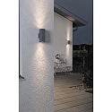 Konstsmide Outdoor wall luminaire MONZA, with double cone of light, 2x GU10 max. 35W, anthracite aluminium clear glass