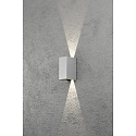 Konstsmide HighPower LED outdoor wall luminaire CREMONA, Up/Down, adjustable beam, 3W 3000K 460lm, silver grey / clear