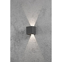 Konstsmide HighPower LED outdoor wall luminaire CREMONA, 3W 3000K 460lm, anthracite aluminium / clear acrylic, adjustable light outlet